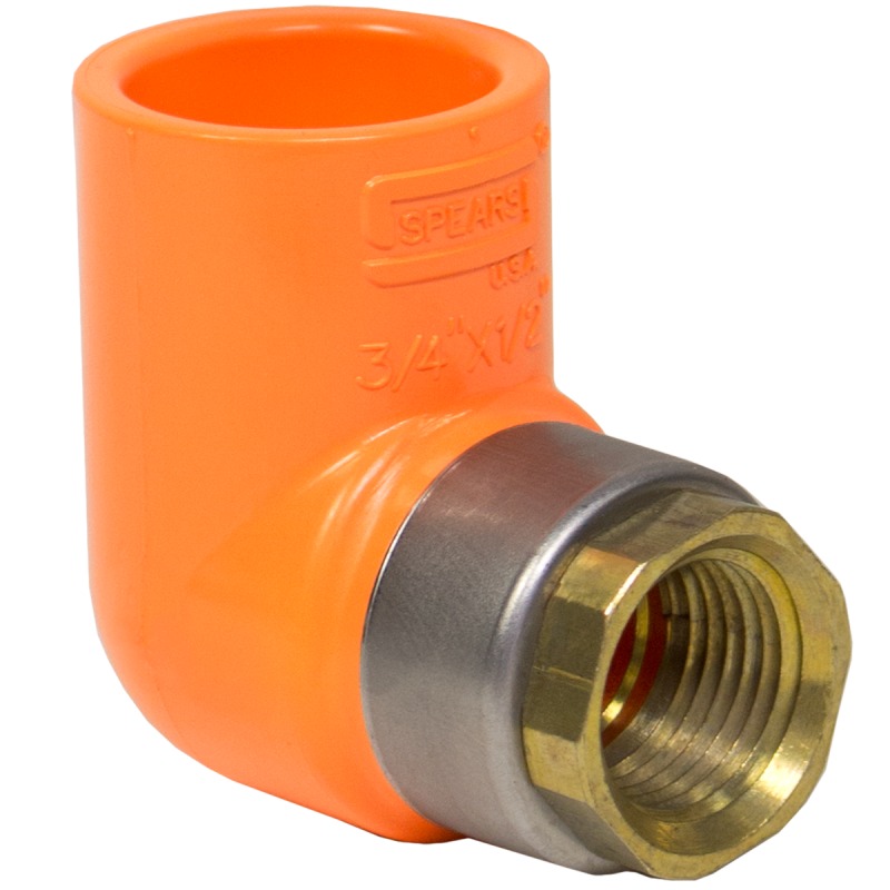 Sprinkler Head 90° Ell - Brass Thread Insert Style