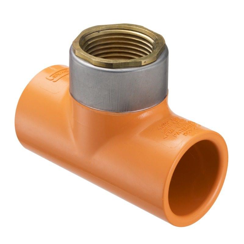 Sprinkler Head Tee - Brass Thread Insert Style